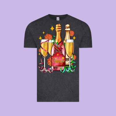 New Year Party Champagne Vintage Tee Designed By Adodesignshop