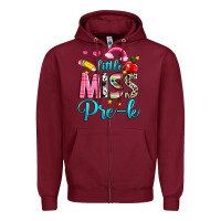 Burgundy little miss pre k Zipper Hoodie - NancyCooperArtShop