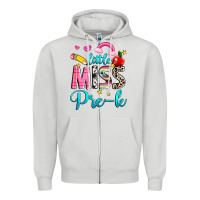 Dove Grey little miss pre k Zipper Hoodie - NancyCooperArtShop