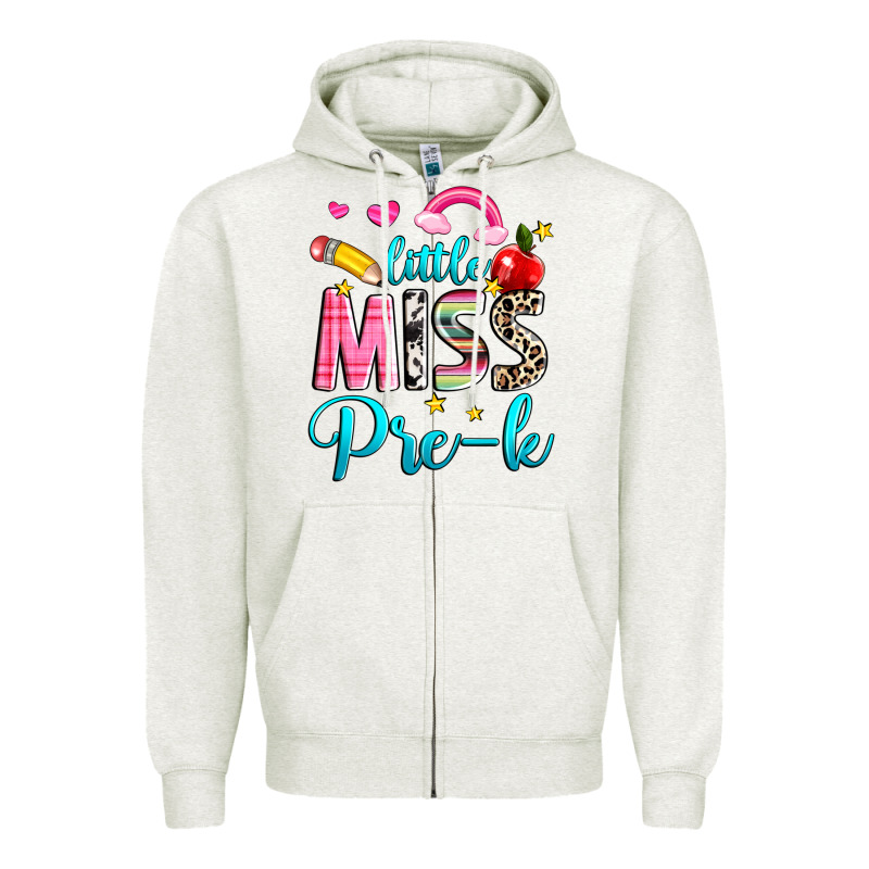 Little Miss Pre K Zipper Hoodie by NancyCooperArtShop | Teevron