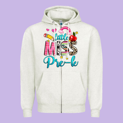 Little Miss Pre K Zipper Hoodie Designed By Nancycooperartshop