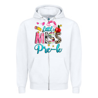 White little miss pre k Zipper Hoodie - NancyCooperArtShop