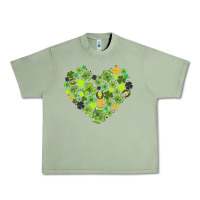 Oil Green heart shaped clover Urban Heavy Tee - AdoDesignShop