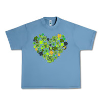 Pebble Blue heart shaped clover Urban Heavy Tee - AdoDesignShop