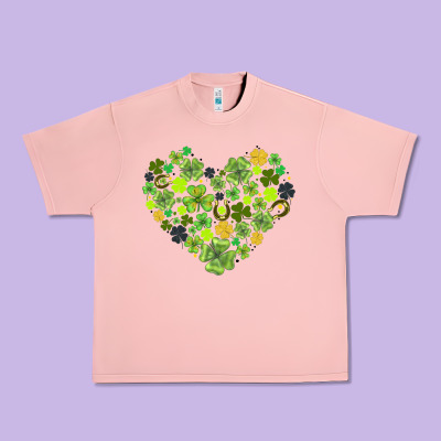 Heart Shaped Clover Urban Heavy Tee Designed By Adodesignshop