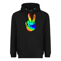 Black rainbow peace sign Heavyweight Hoodie - Jasminsmagicworld