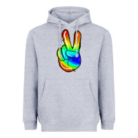 Heather Grey rainbow peace sign Heavyweight Hoodie - Jasminsmagicworld