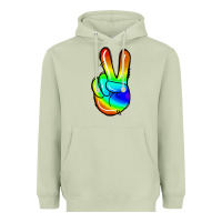 Matcha rainbow peace sign Heavyweight Hoodie - Jasminsmagicworld