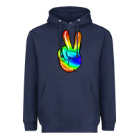 Navy rainbow peace sign Heavyweight Hoodie - Jasminsmagicworld