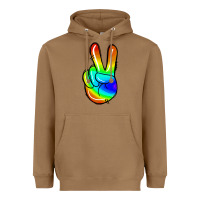 Toasted Coconut rainbow peace sign Heavyweight Hoodie - Jasminsmagicworld