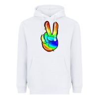 White rainbow peace sign Heavyweight Hoodie - Jasminsmagicworld