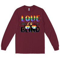Burgundy love is blind Long Sleeve Tee - MaliasSmallBusiness