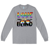 Heather Grey love is blind Long Sleeve Tee - MaliasSmallBusiness