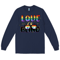 Navy love is blind Long Sleeve Tee - MaliasSmallBusiness