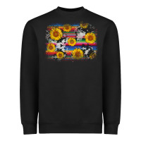 Black serape cowhide sunflower background Heavyweight Sweatshirt - AdoDesignShop