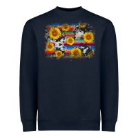 Navy serape cowhide sunflower background Heavyweight Sweatshirt - AdoDesignShop