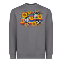 Storm serape cowhide sunflower background Heavyweight Sweatshirt - AdoDesignShop