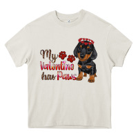 Cream my valentine has paws Heavy Core Tee - RanaPortraitStore
