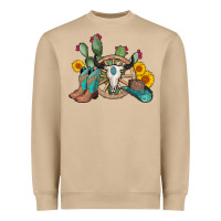 Mushroom wheel bull skull western cowboy Heavyweight Sweatshirt - AdoDesignShop
