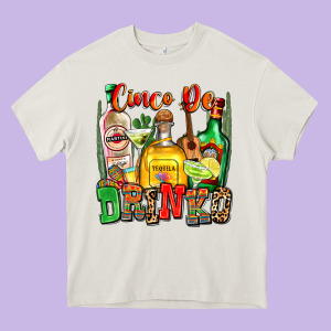 Cinco De Drinko Heavy Core Tee Designed By Zillion Design Studio