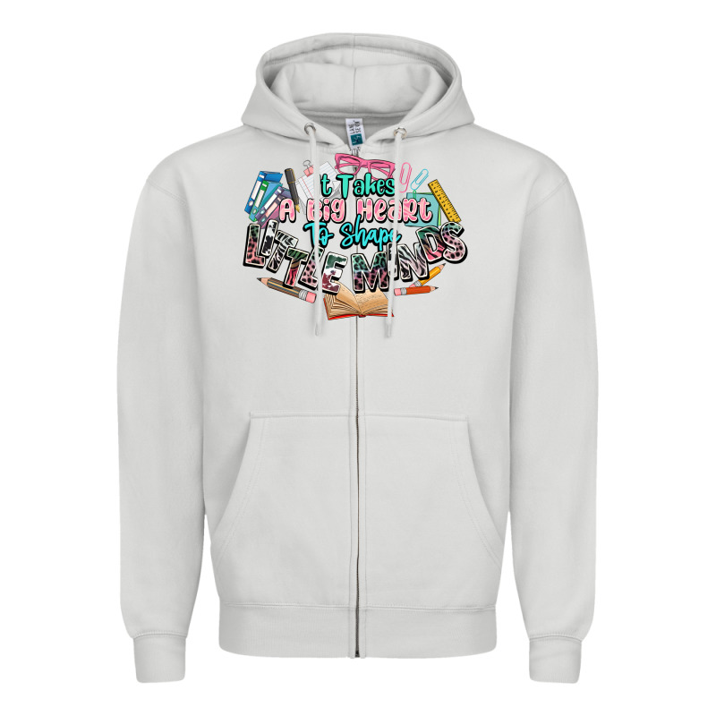 It Takes A Big Heart To Shape Little Mind Teacher Zipper Hoodie by NancyCooperArtShop | Teevron