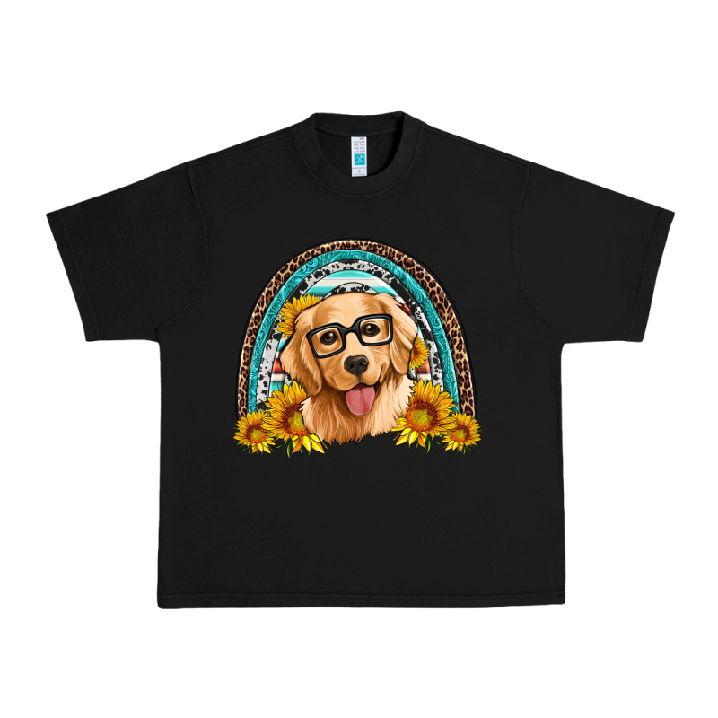 Golden Retriever Rainbow Urban Heavy Tee by Artiststas | Teevron