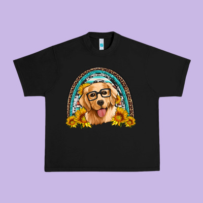 Golden Retriever Rainbow Urban Heavy Tee Designed By Artiststas