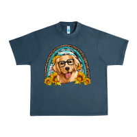 Midnight Navy golden retriever rainbow Urban Heavy Tee - Artiststas