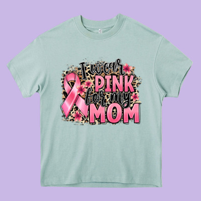 I Wear Pink For My Mom Heavy Core Tee Designed By Barkaloodesign