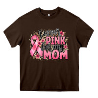Chocolate Brown i wear pink for my mom Heavy Core Tee - BarkalooDesign