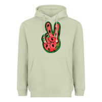 Matcha watermelon peace sign Heavyweight Hoodie - Jasminsmagicworld