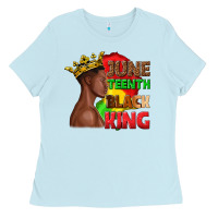 Baby Blue juneteenth black king Ladies Tee - texasbilliewilder