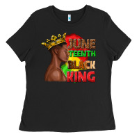 Black juneteenth black king Ladies Tee - texasbilliewilder