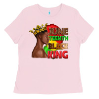 Bubblegum Pink juneteenth black king Ladies Tee - texasbilliewilder