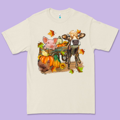 Fall Farm Animals Premium Tee Designed By Zillion Design Studio