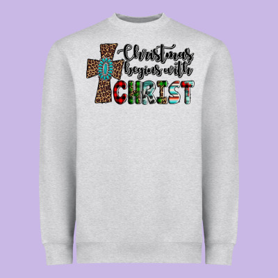 Christmas Begins With Christ Heavyweight Sweatshirt Designed By Adodesignshop