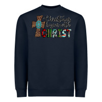 Navy christmas begins with christ Heavyweight Sweatshirt - AdoDesignShop