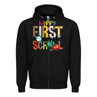 Black happy first day of school Zipper Hoodie - NancyCooperArtShop