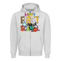 Dove Grey happy first day of school Zipper Hoodie - NancyCooperArtShop