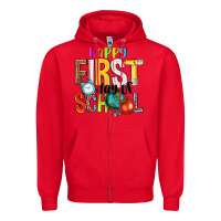 Red happy first day of school Zipper Hoodie - NancyCooperArtShop
