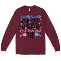Burgundy twinkle twinkle little star Long Sleeve Tee - MaliasSmallBusiness