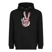 Black baseball peace sign Heavyweight Hoodie - Jasminsmagicworld