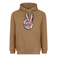 Toasted Coconut baseball peace sign Heavyweight Hoodie - Jasminsmagicworld