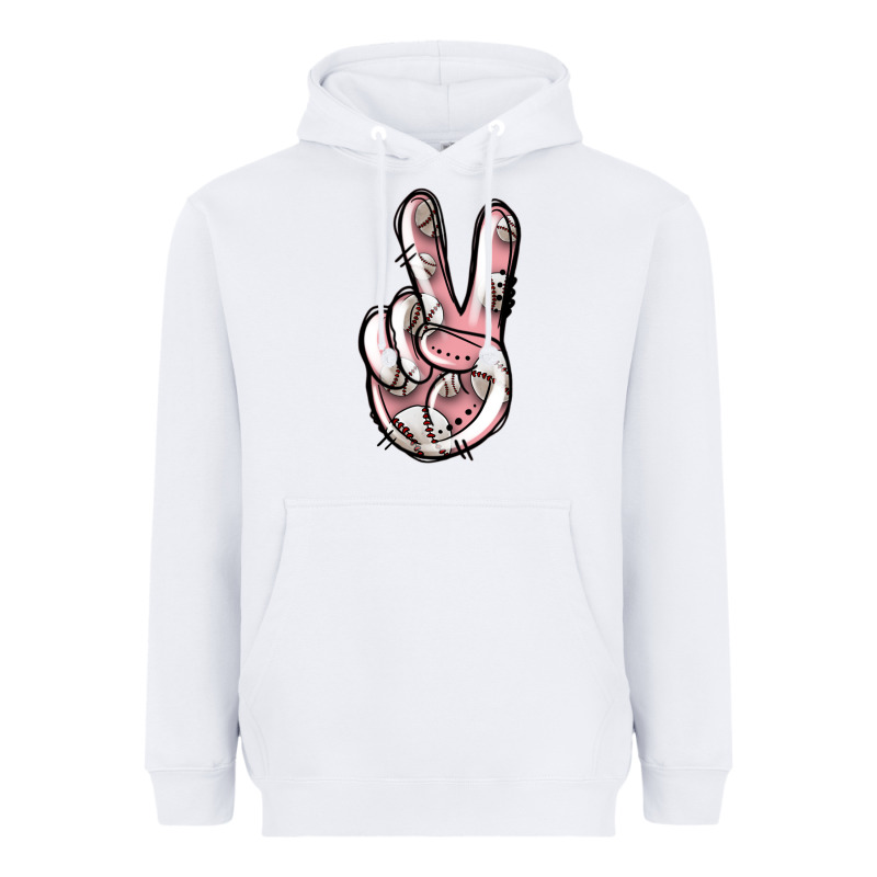 Baseball Peace Sign Heavyweight Hoodie by Jasminsmagicworld | Teevron