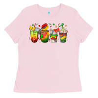Bubblegum Pink juneteenth coffee cups Ladies Tee - texasbilliewilder