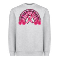 Heather Grey breast cancer rainbow Heavyweight Sweatshirt - AdoDesignShop