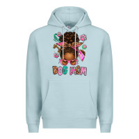 Blue Mist Afro Messy Bun Dog Mom Premium Hoodie - texasbilliewilder
