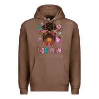 Chestnut Afro Messy Bun Dog Mom Premium Hoodie - texasbilliewilder