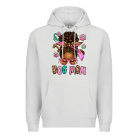 Dove Grey Afro Messy Bun Dog Mom Premium Hoodie - texasbilliewilder