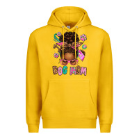 Lemon Afro Messy Bun Dog Mom Premium Hoodie - texasbilliewilder